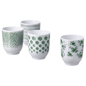 IKEA ENTUSIASM tumbler, patterned/green, 7 oz, 4 pack , IKEA Sale | 41930EUGT