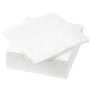 IKEA FANTASTISK paper napkin, white, 9 ½x9 ½ in, 50 pack , IKEA Sale | 57039AUKR