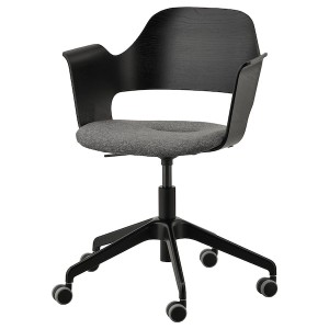 IKEA FJÄLLBERGET Conference chair with casters, black stained ash veneer, Gunnared dark gray , IKEA Sale | 67893AJYW