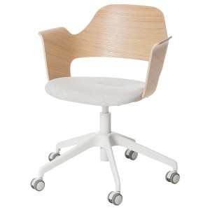 IKEA FJÄLLBERGET conference chair with casters, white stained oak veneer/Gunnared beige , IKEA Sale | 97364BCDQ