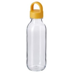 IKEA FORMSKÖN water bottle, clear glass/yellow, 17 oz , IKEA Sale | 30681NQJM