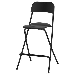 IKEA FRANKLIN Bar stool with backrest, foldable, black, black, Width: 19 5/8 in. Find it here! , IKEA Sale | 60574JWTZ