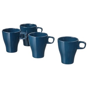 IKEA FÄRGRIK mug, dark turquoise, 8.5 oz, 4 pack , IKEA Sale | 17943JSLT