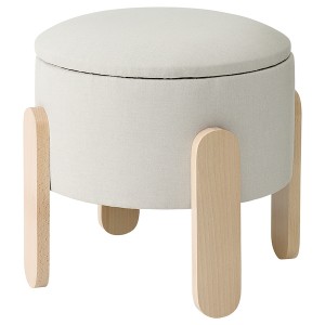 IKEA FÖRLUNDA pouffe, with storage/Vissle beige , IKEA Sale | 89147SDNX