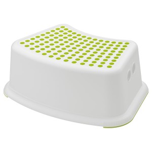 IKEA FÖRSIKTIG Children's stool, white, green , IKEA Sale | 20196ZDFK