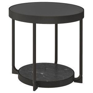 IKEA FRÖTORP side table, anthracite marble effect/black glass, 18 7/8 in , IKEA Sale | 80365XZKY