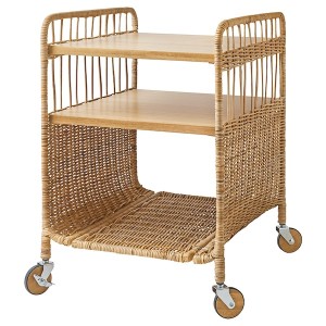 IKEA FRYKSÅS storage unit on casters, rattan, 14 5/8x20 7/8 in , IKEA Sale | 65137ANMF