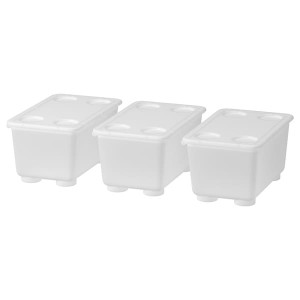 IKEA GLIS box with lid, clear, 6 ¾x4 in, 3 pack , IKEA Sale | 62310NBYH