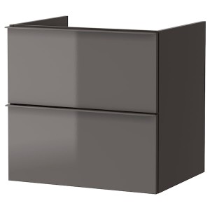 IKEA GODMORGON Sink cabinet with 2 drawers, high gloss gray, 23 5/8x18 1/2x22 7/8 in , IKEA Sale | 18495EJDU