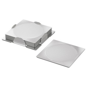 IKEA GROGGY coaster, square/stainless steel, 3 1/8x3 1/8 in, 6 pack , IKEA Sale | 20359BQHE