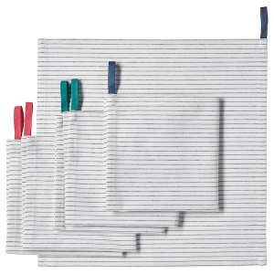 IKEA GRUPPERA napkin, white/black, 13x13 in, 6 pack , IKEA Sale | 89352HRAJ