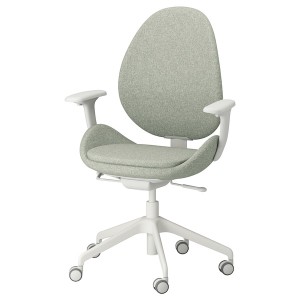 IKEA HATTEFJÄLL office chair with armrests, Gunnared light green/white , IKEA Sale | 21406BLIS