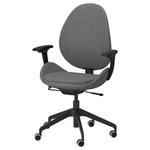 IKEA HATTEFJÄLL office chair with armrests, Gunnared dark gray/black , IKEA Sale | 32019JSZO