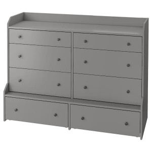 IKEA HAUGA 8-drawer dresser, gray, 54 3/8x41 in , IKEA Sale | 24017IWVB