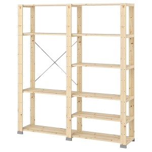 IKEA HEJNE 2 section shelving unit, softwood, 60 5/8x12 1/4x67 3/8 in , IKEA Sale | 72319EVHU