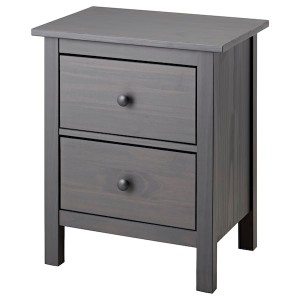 IKEA HEMNES 2-drawer chest, dark gray stained, 21 1/4x26 in , IKEA Sale | 16350YCOQ