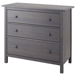 IKEA HEMNES 3-drawer chest, dark gray, 42 1/2x37 3/4 in , IKEA Sale | 10853JLOI