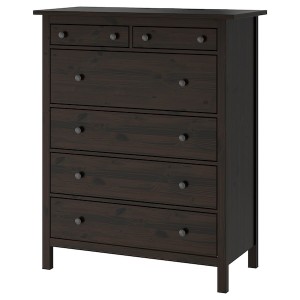 IKEA HEMNES 6-drawer chest, black-brown, 42 1/2x51 5/8 in , IKEA Sale | 48970QMJL