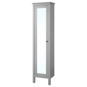 IKEA HEMNES High cabinet with mirror door, gray, 19 1/4x12 1/4x78 3/4 in , IKEA Sale | 04137UDCO