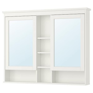 IKEA HEMNES Mirror cabinet with 2 doors, white, 47 1/4x38 5/8 in , IKEA Sale | 36827ORYU