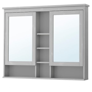 IKEA HEMNES Mirror cabinet with 2 doors, gray, 47 1/4x38 5/8 in , IKEA Sale | 30417PLGO