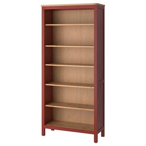 IKEA HEMNES bookcase, red stained/light brown stained, 35 3/8x77 1/2 in , IKEA Sale | 80931JWSL