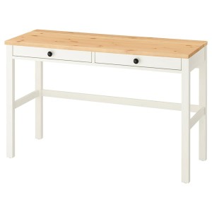 IKEA HEMNES desk with 2 drawers, white stain/light brown, 47 1/4x18 1/2 in , IKEA Sale | 10739OQLP