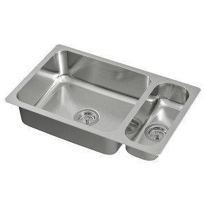 IKEA HILLESJÖN 1 1/2 bowl dual mount sink, stainless steel, 29 1/2x18 1/8 in , IKEA Sale | 78521NHBC