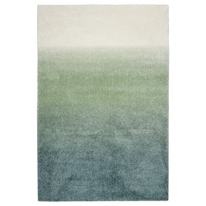 IKEA HOTELLRUM rug, high pile, blue/green white, 5'3 inx7'7 in , IKEA Sale | 28719EDMV