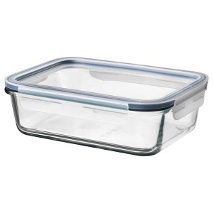 IKEA IKEA 365+ food container with lid, rectangular glass/plastic, 34 oz , IKEA Sale | 23760KIWE