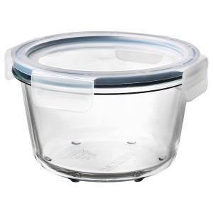 IKEA IKEA 365+ food container with lid, round glass/plastic, 20 oz , IKEA Sale | 08749IBHA