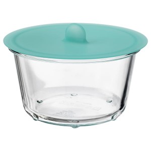 IKEA IKEA 365+ food container with lid, round glass/silicone, 20 oz , IKEA Sale | 63795MWJC