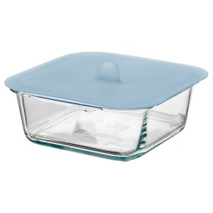 IKEA IKEA 365+ food container with lid, square glass/silicone, 20 oz , IKEA Sale | 64193MYFB