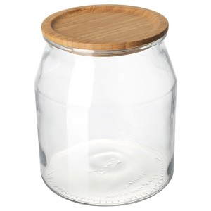 IKEA IKEA 365+ jar with lid, glass/bamboo, 112 oz , IKEA Sale | 12456KZHB