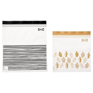 IKEA ISTAD resealable bag, patterned black/yellow, 3/1 qt, 50 pack , IKEA Sale | 90538MJAF