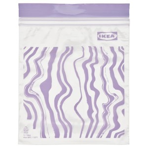 IKEA ISTAD resealable bag, patterned lilac, 34 oz, 20 pack , IKEA Sale | 31754VQDF