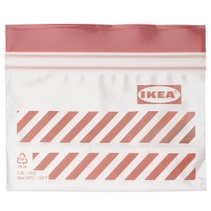 IKEA ISTAD resealable bag, stripe/red/brown, 10 oz, 25 pack , IKEA Sale | 19527QHWG