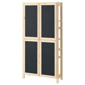 IKEA IVAR shelf unit with doors, pine/felt, 35x11 3/4x70 1/2 in , IKEA Sale | 48935IUEB