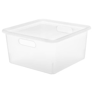 IKEA JORDBRUK storage box with lid, clear, 11x11x5 ½ in , IKEA Sale | 50348DTZV