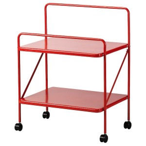 IKEA JÄRLÅSA side table on casters, red, 25 5/8x17 3/4 in , IKEA Sale | 93768LEMI