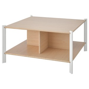 IKEA JÄTTESTA coffee table, white/light bamboo, 31 1/2x31 1/2 in , IKEA Sale | 12390DUJY