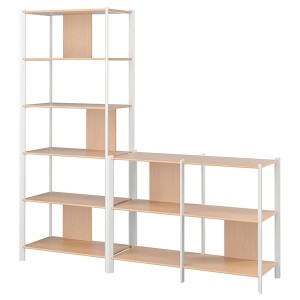 IKEA JÄTTESTA storage combination, white/light bamboo, 78 3/4x15 3/4x76 3/4 in , IKEA Sale | 86291TMRU