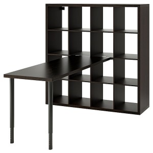 IKEA KALLAX / LAGKAPTEN workstation, black/black-brown, 57 7/8x70 1/2x57 7/8 in , IKEA Sale | 34571WIDE