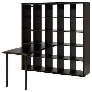 IKEA KALLAX / LAGKAPTEN workstation, black/black-brown, 71 5/8x62 5/8x71 5/8 in , IKEA Sale | 48963UYTG