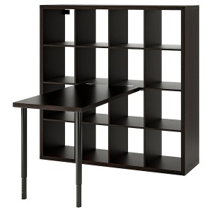 IKEA KALLAX / LINNMON workstation, black/black-brown, 57 7/8x54 3/4x57 7/8 in , IKEA Sale | 57192QLAJ