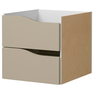 IKEA KALLAX insert with 2 drawers, wave shaped/beige, 13x13 in , IKEA Sale | 84093EKCU