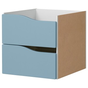 IKEA KALLAX insert with 2 drawers, wave shaped/blue, 13x13 in , IKEA Sale | 30892ELHD