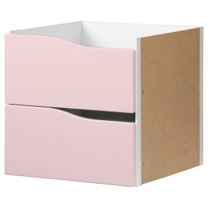 IKEA KALLAX insert with 2 drawers, wave shaped/pale pink, 13x13 in , IKEA Sale | 46075EHLO