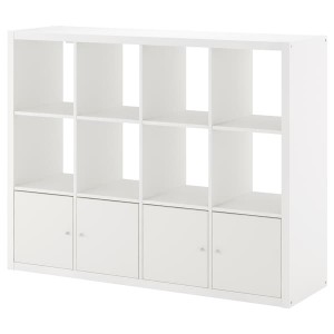 IKEA KALLAX shelf unit with 4 inserts, white, 57 7/8x44 1/8 in , IKEA Sale | 83127TXDM