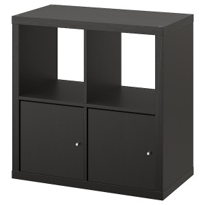 IKEA KALLAX shelving unit, with 2 doors/black-brown, 30 3/8x30 3/8 in , IKEA Sale | 95127NAVM